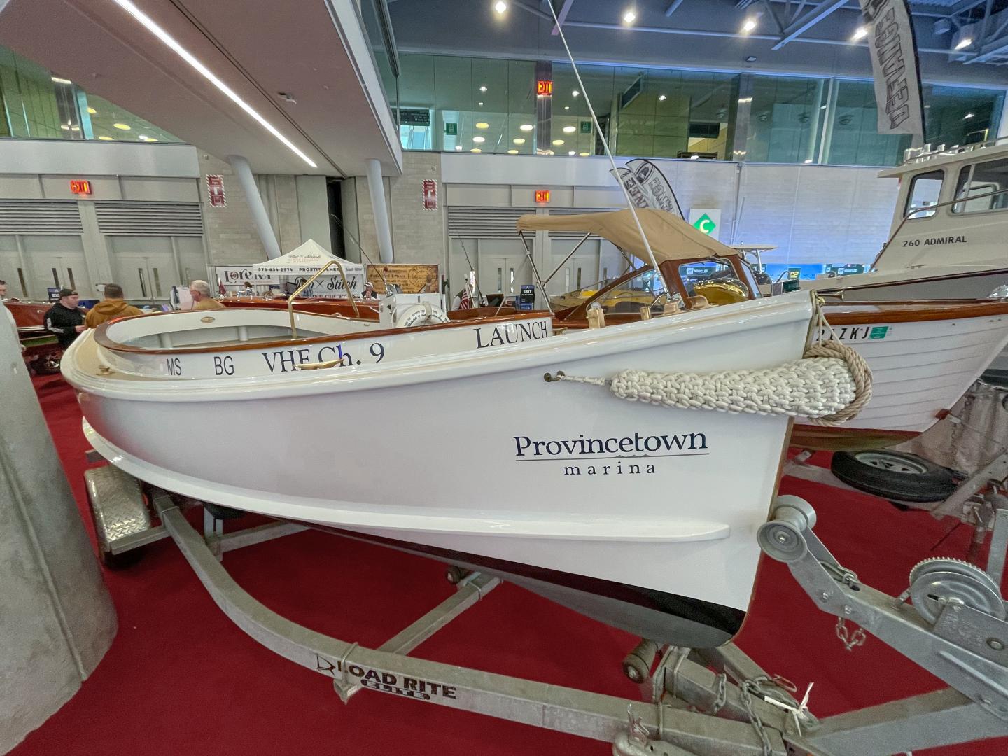 Provincetown Marina's historic launch, "Deliverance," on display at the New England Boat Show